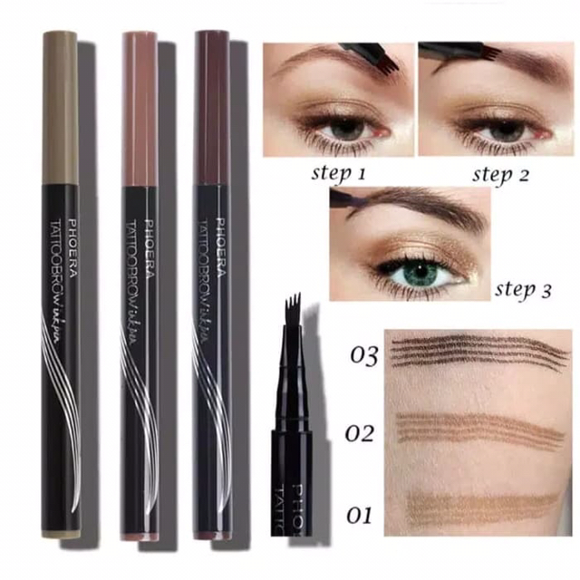 Gambar PHOERA Waterproof Microblading Eyebrow Tattoo Ink Pen ORI - BLACK BROW dari JAMAL-JagoanMalam Kota Administrasi Jakarta Barat Tokopedia