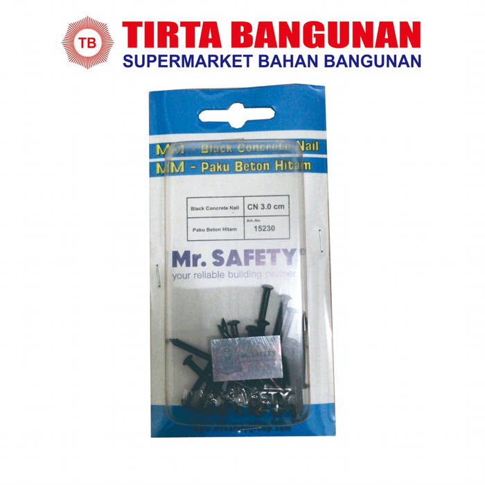 Gambar MR SAFETY PAKU BETON HITAM 15230 3CM dari Tirta Bangunan Kota Depok Tokopedia