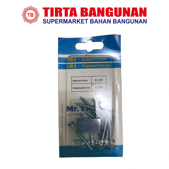 Gambar MR SAFETY SEKRUP GIPSUM 12106 4,5 X 40MM dari Tirta Bangunan Kota Depok Tokopedia