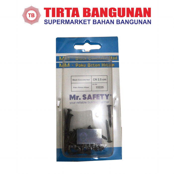 Gambar MR SAFETY PAKU BETON HITAM 15225 2,5CM dari Tirta Bangunan Kota Depok Tokopedia