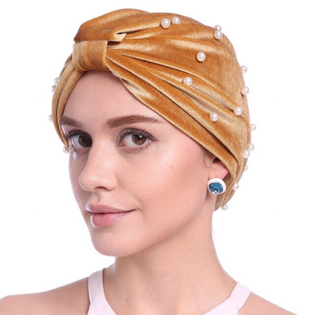 Gambar Turban Instan Dewasa velvet beludru dari Sikumont Kab. Bogor Tokopedia