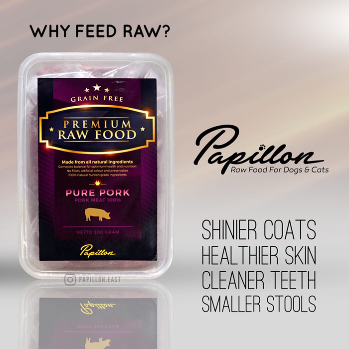 Gambar Papillon Raw Dog Food Pure Pork - Makanan Snack Anjing Kucing dari Papillon East Jakarta Barat Tokopedia