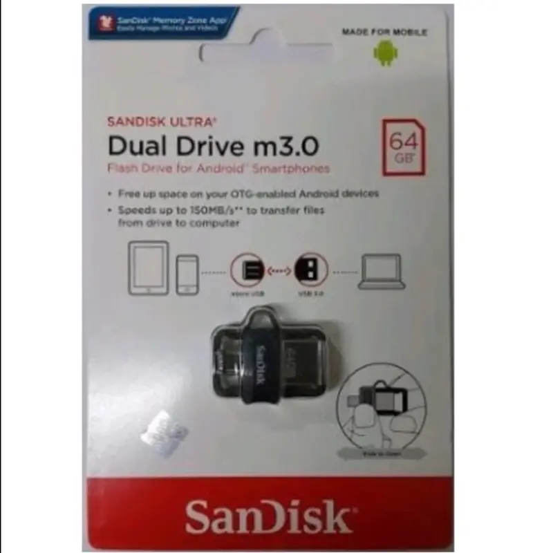 SanDisk OTG FlashDisk Ultra Dual Drive M3.0 - 64GB Garansi Resmi 0