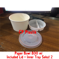 Gambar Paper Bowl + Lid + Tray Sekat 2 | Mangkok Kertas Uk. 800 ml dari Shelby's Corner Jakarta Barat 1 Tokopedia