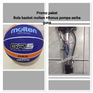 BOLA BASKET MOLTEN GR5 ORIGINAL +BONUS POMPA MULTI FUNGSI