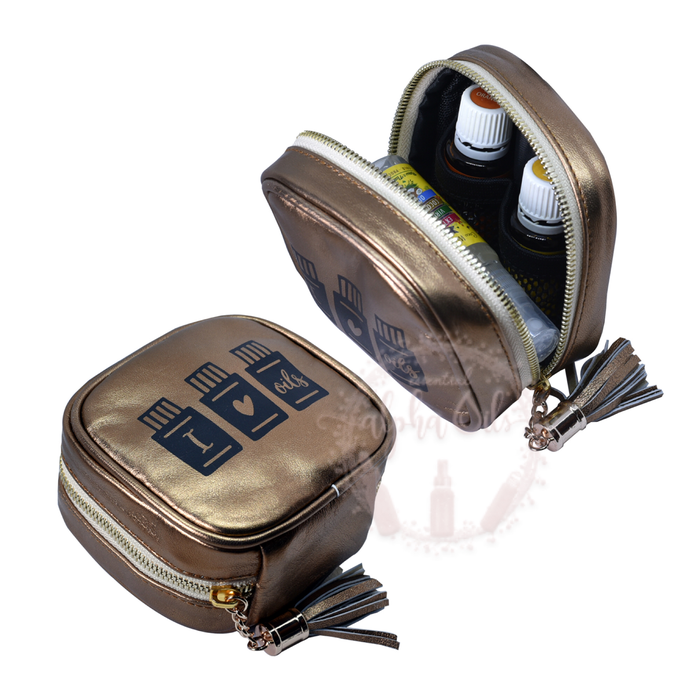 Gambar ILoveOils Essential Oil Pouch 4+ Slots Genuine Leather Metallic Bronze dari Alpha Essential Oils Supplies Kab. Tangerang Tokopedia