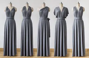 Multiway maxi infinity convertible bridesmaid dress dark grey abu