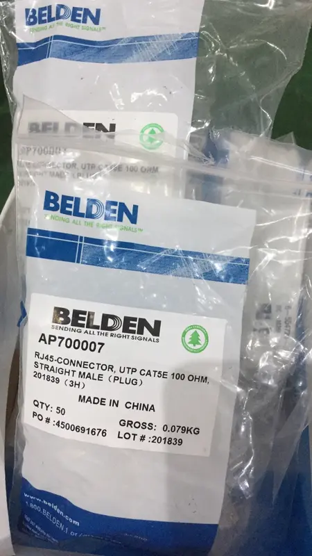 Connector RJ45 Belden Cat5 Eceran/Pack 1