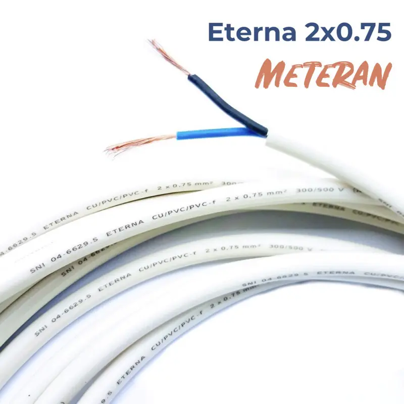 Kabel Eterna NYMHY 2X0.75 Meteran 0