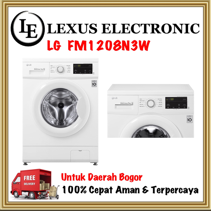 Gambar MESIN CUCI LG | MESIN CUCI FRONT LOADING - 8kg | FM1208N3W | FM-1208 dari lexus electronic mall Kota Bogor Tokopedia