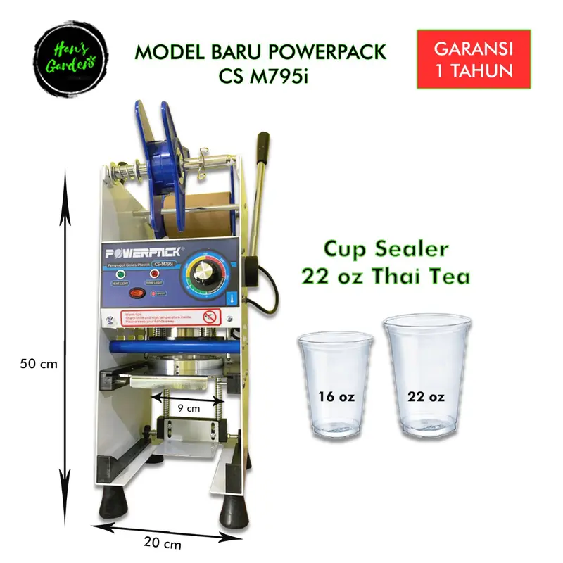 Cup sealer khusus gelas 22 oz POWERPACK CS M795 i Mesin Listrik jual 2