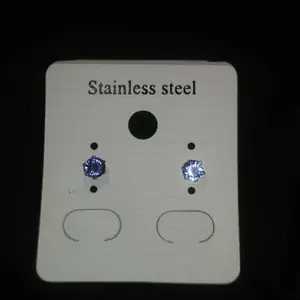 Anting Wanita Tusuk Blue Sapphire Cubic Zircon