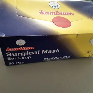 KAMBIUM Masker Putih (White Surgical Face Mask) 3Ply - Tanpa Pewarna