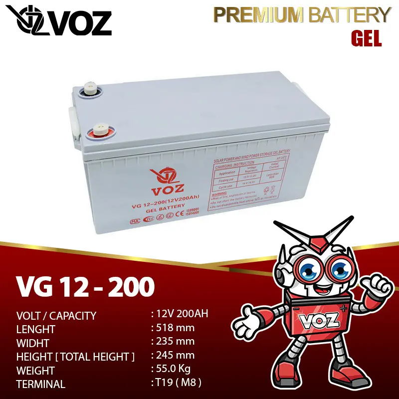 VOZ Battery VG 12-200 (12V 200AH) GEL 12v 200ah gel