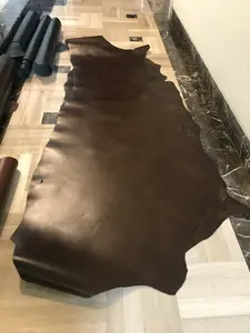 Kulit Sapi Lembaran Pull UP Dark Brown Premium Leather sheet Bahan kulit sapi