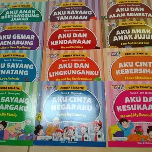 Paket Cerita Tematik Bilingual Isi 12 buku (Full Color)