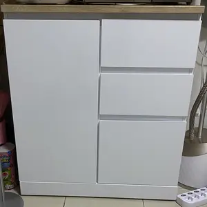 Pira - Arya Sb80 Bufet Dapur Putih Glossy White Glossy - Yellow Oak