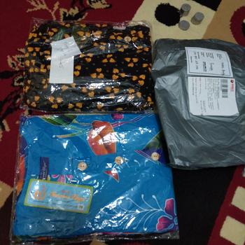 Product Review of Daster 19 pendek lengan 3/4 kencana ungu original lebel biru from Tokopedia customer review 0