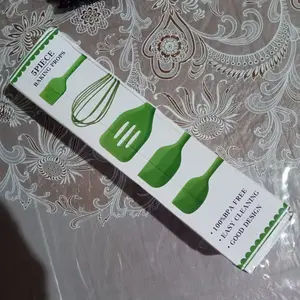 Pamos 5pcs Baking Props Kocokan Telur, Spatula 3 Pcs, Kuas Kue Silikon Spatula Set Alat Pembuat Kue