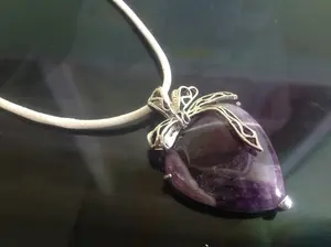 Kalung Panjang tali Rope with Liontin Batu Amethys