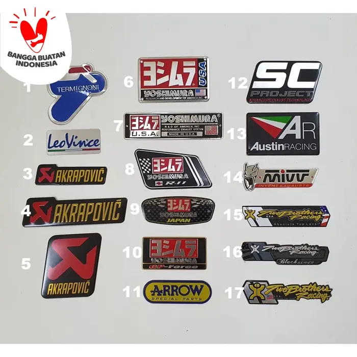 Stiker Sticker Almunium Akrapovic Yoshimura SC Project Austin Racing