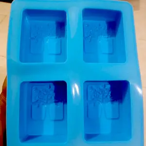 CM Cetakan Silikon Sabun One Leaf Kotak 4 cavity II
