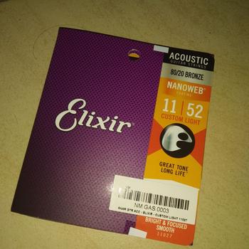 Product Review of Senar Gitar Elixir Acoustic 11027 Cstm Light (11-52) nano from Tokopedia customer review 1