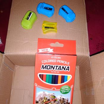 Product Review of MONTANA Paket Pensil Warna TH-700 + Rautan Serutan Pensil 4 Pcs Sharpener Motif Animal TSJ-24 from Tokopedia customer review 1