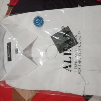 Product Review of JUMBO XXL -XXXXL Alisan Kemeja Pria Polos Putih Reguler Lengan Panjang from Tokopedia customer review 1