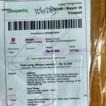 Product Review of Holder HP Mobil New ROBOT - Car Holder Dashboad - Holder GPS CH03 from Tokopedia customer review 0