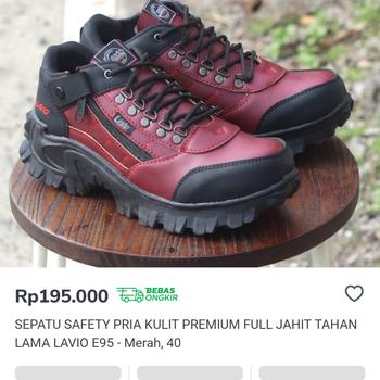 Product Review of Sepatu Safety Original Bahan Kulit Full Jahit Anti Slip Lavio E95 from Tokopedia customer review 2