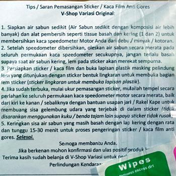 Product Review of Sticker Stiker Anti Gores Speedometer New Yamaha Aerox Connect NVX 155 from Tokopedia customer review 0