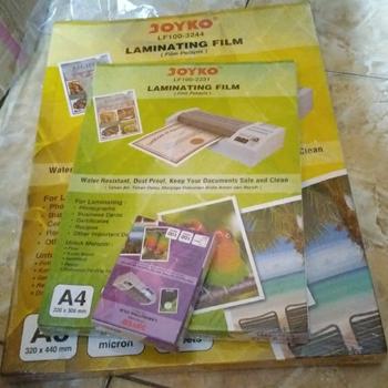 Product Review of plastik plastic laminating joyko a4 100 micron laminasi panas from Tokopedia customer review 0