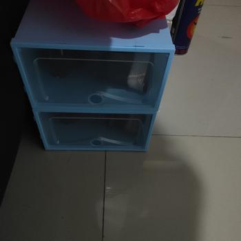 Product Review of BESAR LARGE Tempat Sepatu Susun Plastik Transparen Rak Kotak Lipat Box from Tokopedia customer review 0