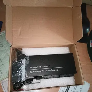 Media Converter Ethernet Fiber Switch 6 FO SC to 2 LAN 10/100