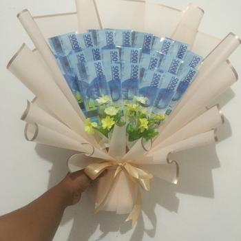 Product Review of Gold Border Frame Cellophane Wrapping Paper Kertas Bunga from Tokopedia customer review 0