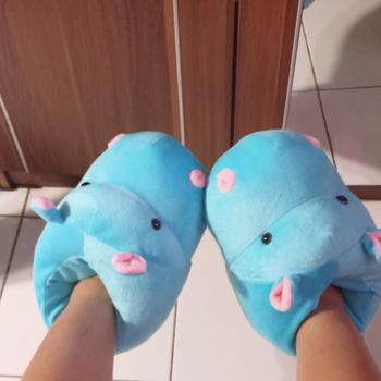 Product Review of SANDAL SEPATU KAMAR/INDOOR KARAKTER BONEKA SAPI COW HIPPO BULU HALUS from Tokopedia customer review 0