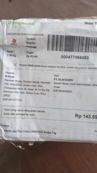 Product Review of Kawat Las Flux Core 0.8MM MIG Redbo 1kg from Tokopedia customer review 1