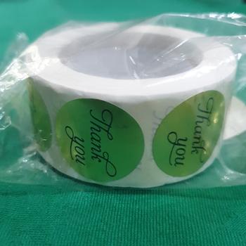 Product Review of Sticker Label / Paper Tag Thank You Bulat D 2.5 cm Gold Black from Tokopedia customer review 0