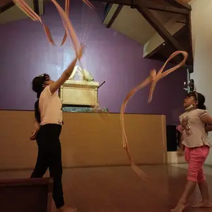 4M Twirling Pita Tamborin Gereja Set Lengkap Stick 40 cm Aluminium untuk Anak dan Dewasa