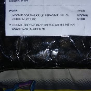 Product Review of INDOMIE GORENG KRIUK PEDAS MIE INSTAN KRIUUK MI KRIUKK from Tokopedia customer review 0