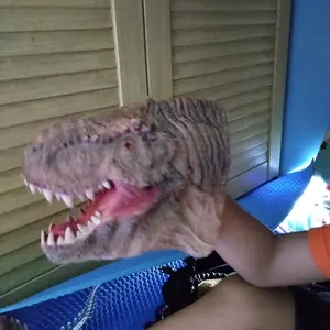 Hand Puppet Mainan Motorik Anak Dinosaurus Lateks Aman Kuat