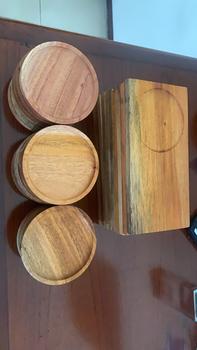 Product Review of SALE !!! wood coaster Rustic / tatakan gelas kayu diameter 10cm from Tokopedia customer review 0