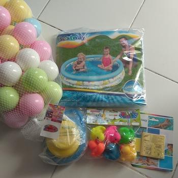 Product Review of Kolam Renang Karet Anak/Bayi Murah Jumbo Besar 122cm Free Pompa from Tokopedia customer review 0
