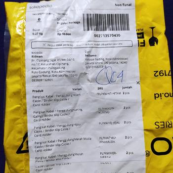 Product Review of Pengikat Kabel / Penggulung Cable / Binder Klip Cable / Cord Holder from Tokopedia customer review 1