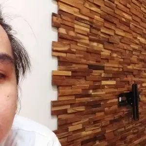 paket dinding panel kayu jati 50pcs + amplas halus siap pakai