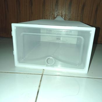 Product Review of BESAR LARGE Tempat Sepatu Susun Plastik Transparen Rak Kotak Lipat Box from Tokopedia customer review 0