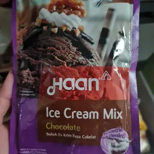 Haan Tepung Ice Cream Mix Chocolate 90gr Vanilla 85gr Strawberry 85g Praktis & Ekonomis Hasil Lembut Cocok untuk Smoothie Ice