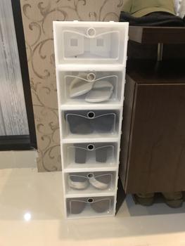 Product Review of BESAR LARGE Tempat Sepatu Susun Plastik Transparen Rak Kotak Lipat Box from Tokopedia customer review 0