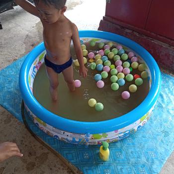 Product Review of Kolam Renang Karet Anak/Bayi Murah Jumbo Besar 122cm Free Pompa from Tokopedia customer review 1